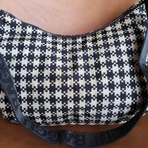 Baggu Medium Crescent Bag in Black & White Pixel Gingham (Damaged)